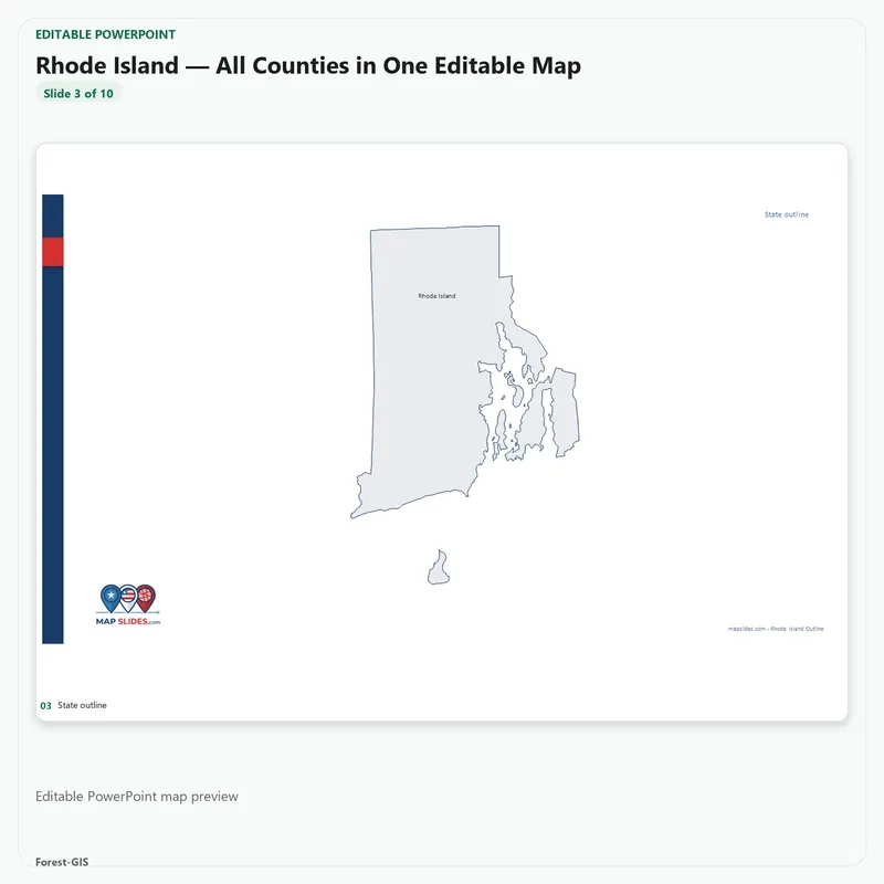 Rhode Island — All Counties in One Editable Map - Image 2