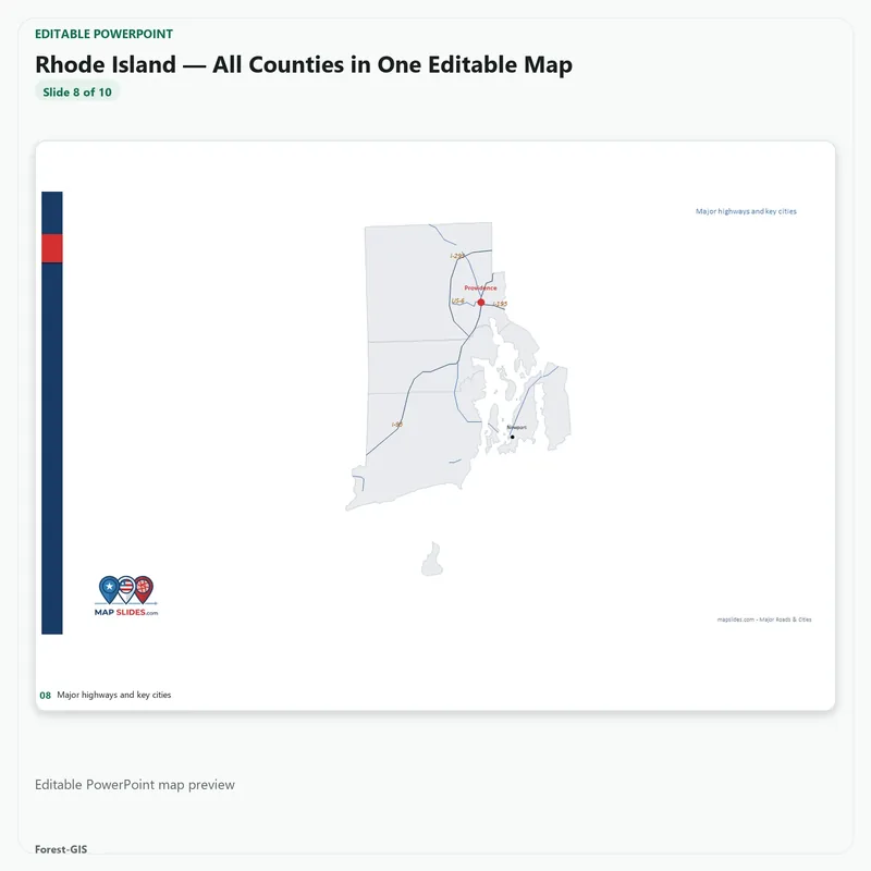Rhode Island — All Counties in One Editable Map - Image 3