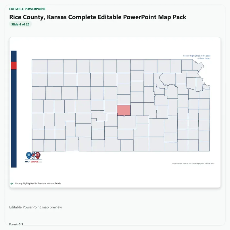 Rice County, Kansas Editable Map Pack - Image 4