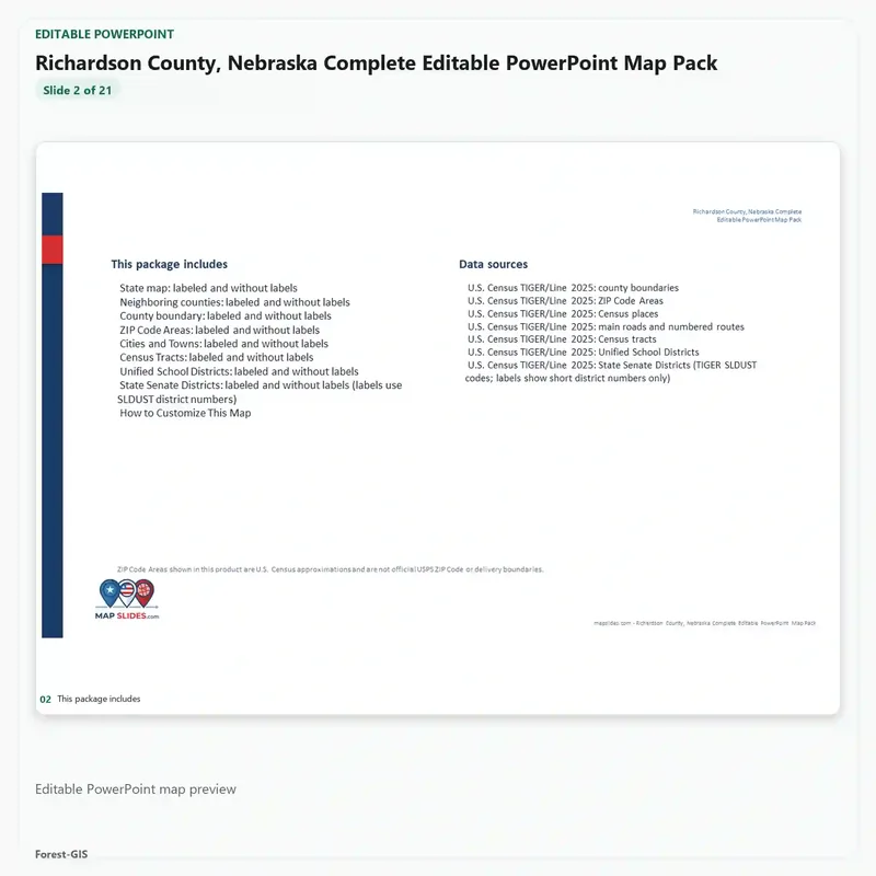 Richardson County, Nebraska Editable Map Pack - Image 3