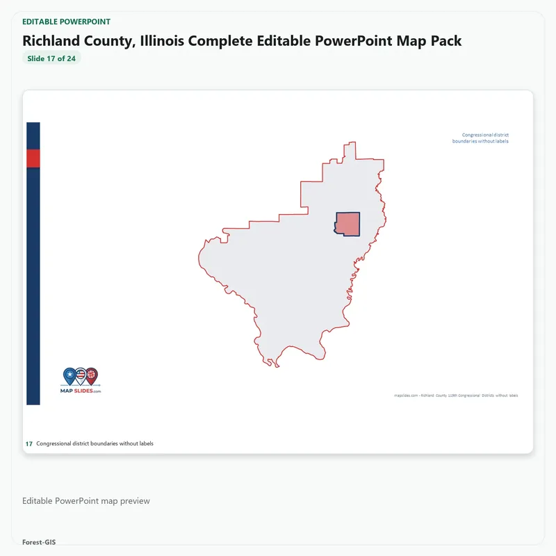 Richland County, Illinois Editable Map Pack - Image 5