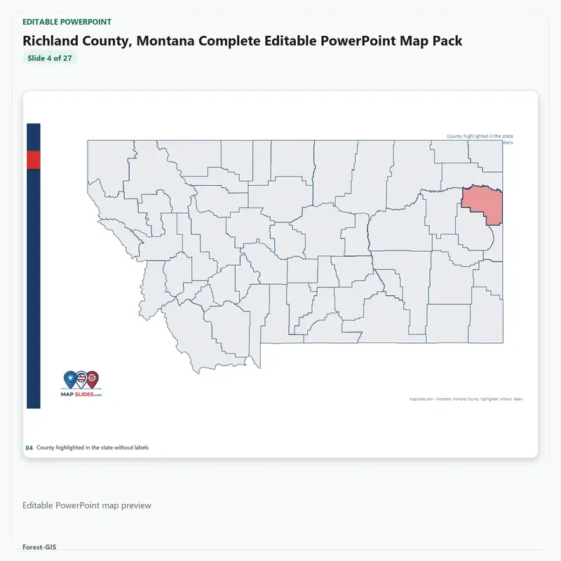 Richland County, Montana Editable Map Pack - Image 4