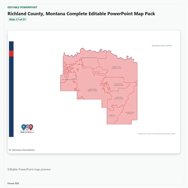 Richland County, Montana Editable Map Pack - Image 5