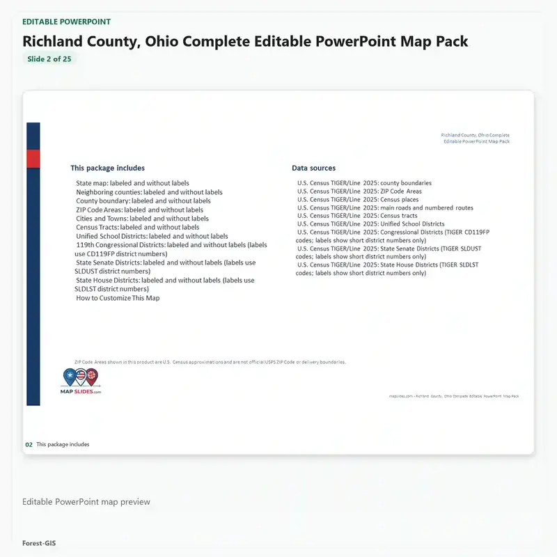 Richland County, Ohio Editable Map Pack - Image 3