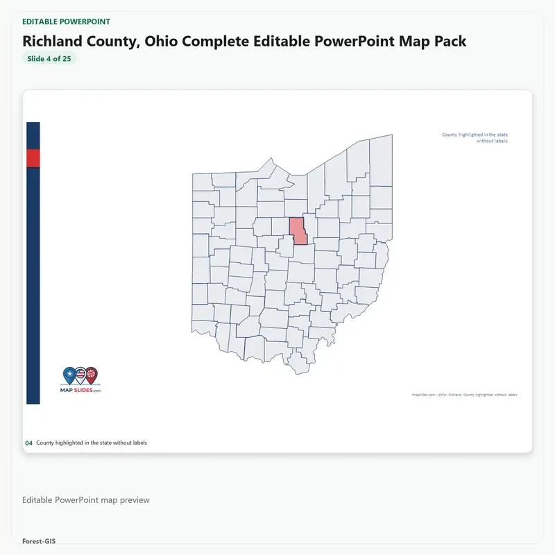 Richland County, Ohio Editable Map Pack - Image 4