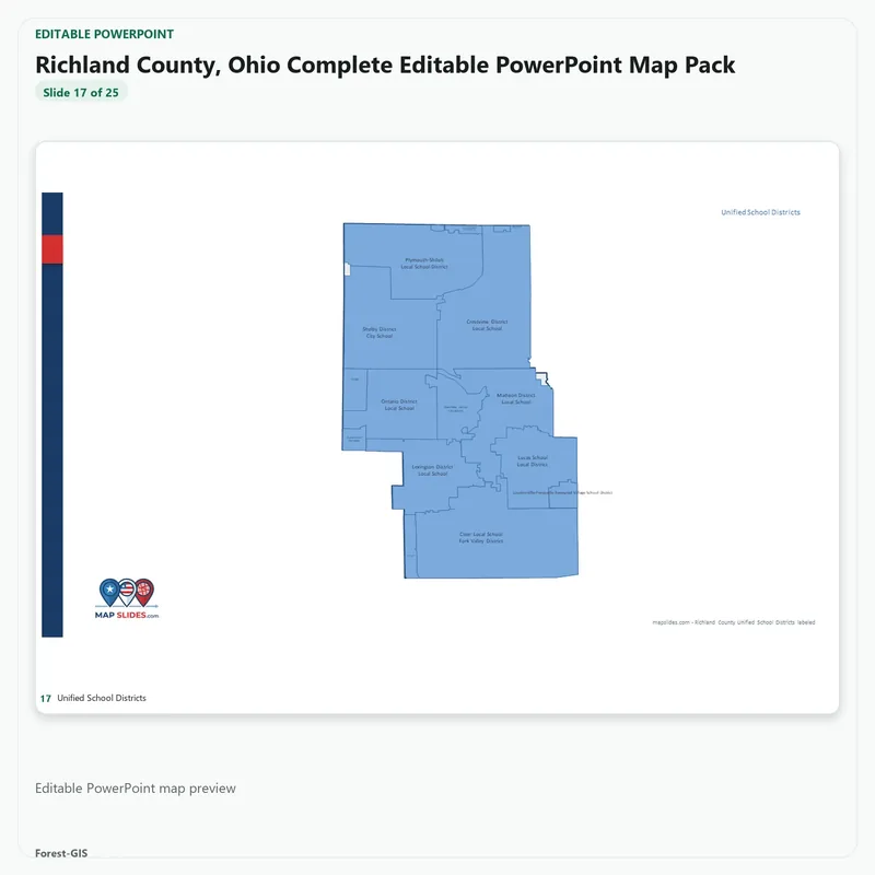 Richland County, Ohio Editable Map Pack - Image 5