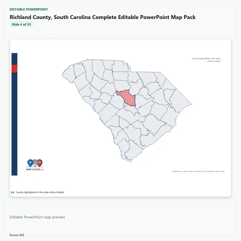 Richland County, South Carolina Editable Map Pack - Image 4