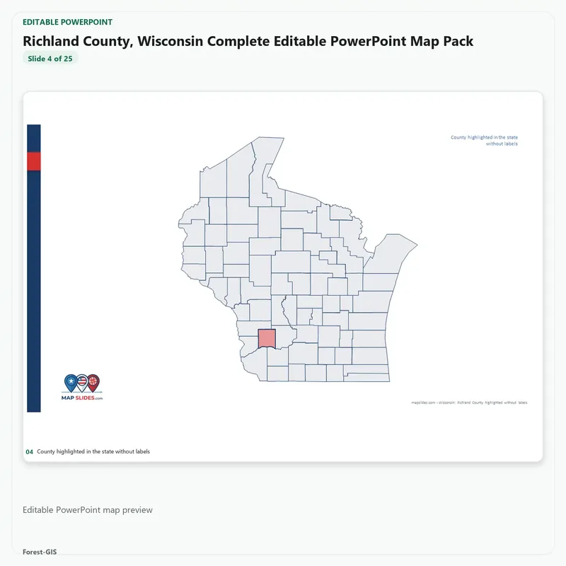 Richland County, Wisconsin Editable Map Pack - Image 4