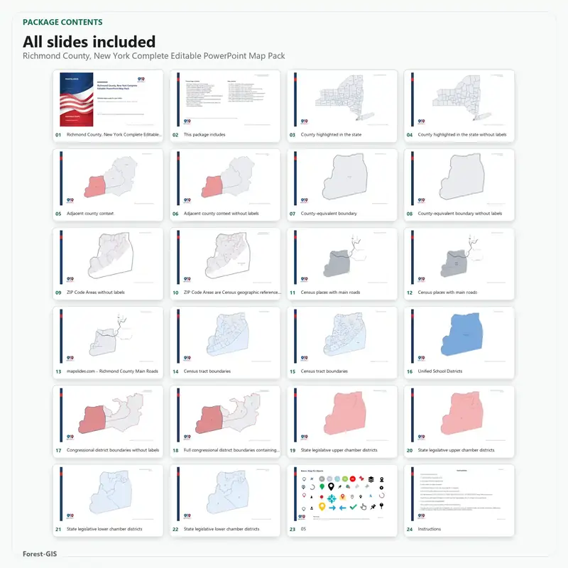 Richmond County, New York Editable Map Pack - Image 2