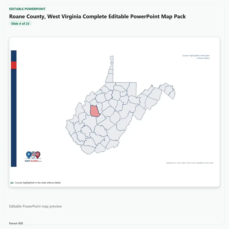 Roane County, West Virginia Editable Map Pack - Image 4