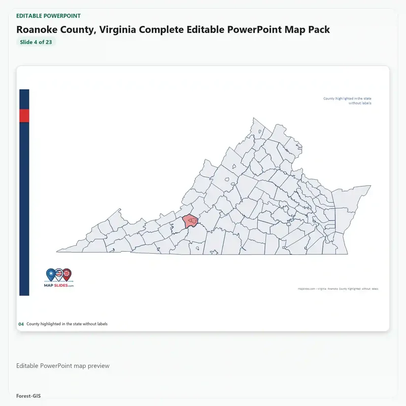 Roanoke County, Virginia Editable Map Pack - Image 4