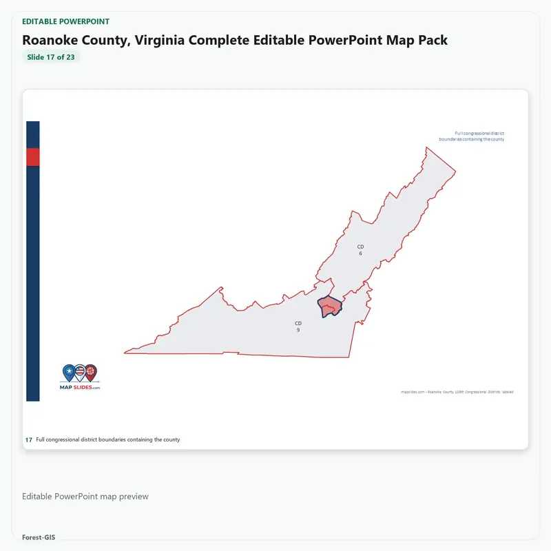 Roanoke County, Virginia Editable Map Pack - Image 5