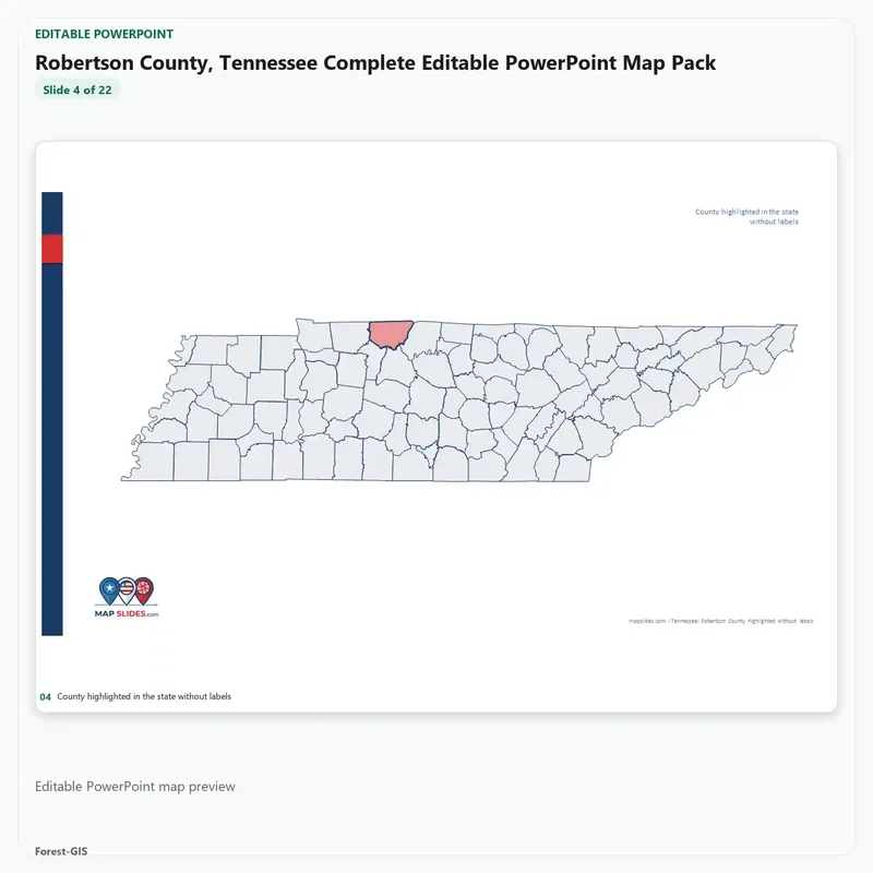 Robertson County, Tennessee Editable Map Pack - Image 4