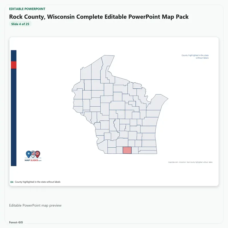 Rock County, Wisconsin Editable Map Pack - Image 4