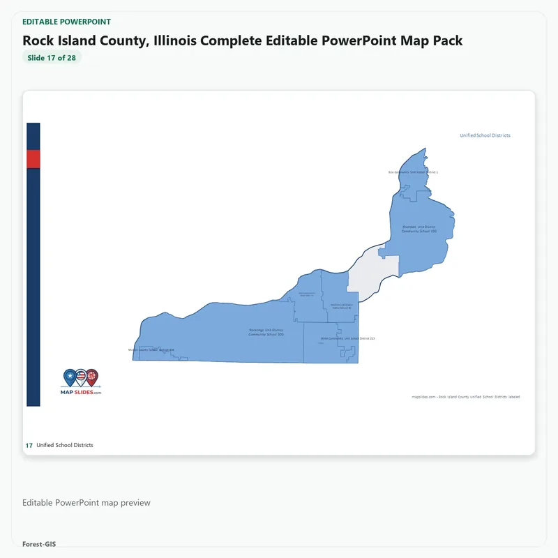Rock Island County, Illinois Editable Map Pack - Image 5