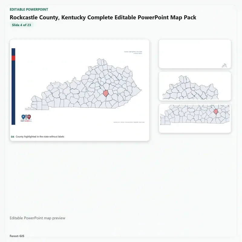 Rockcastle County, Kentucky Editable Map Pack - Image 4