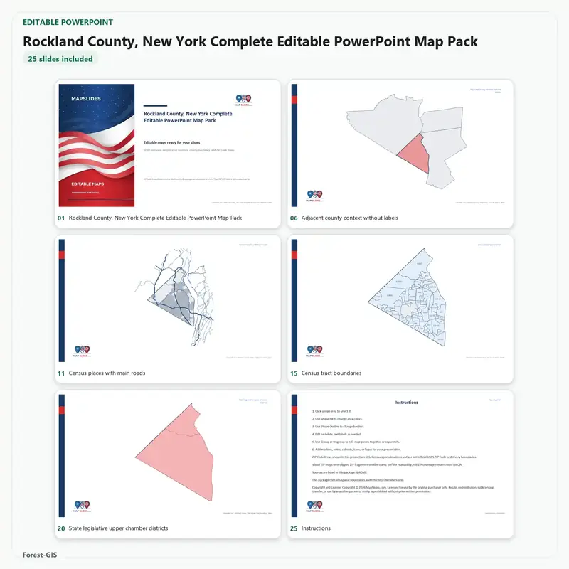 Rockland County, New York Editable Map Pack