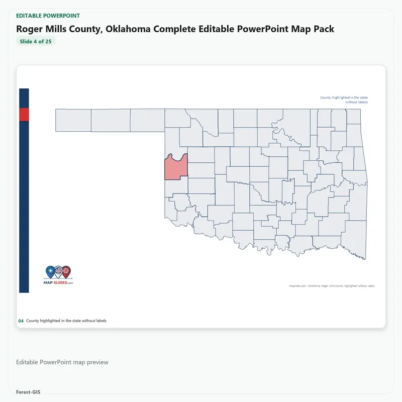Roger Mills County, Oklahoma Editable Map Pack - Image 4