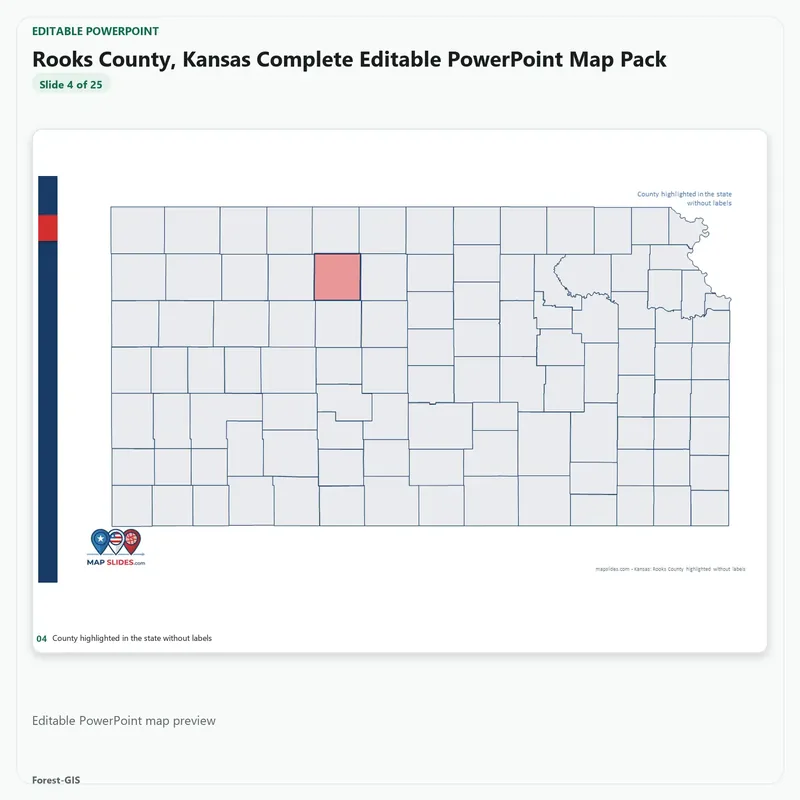 Rooks County, Kansas Editable Map Pack - Image 4