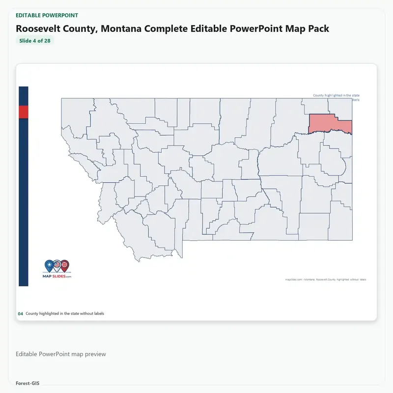 Roosevelt County, Montana Editable Map Pack - Image 4