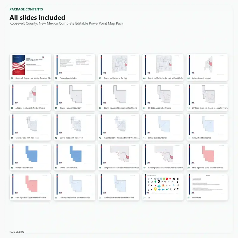 Roosevelt County, New Mexico Editable Map Pack - Image 2