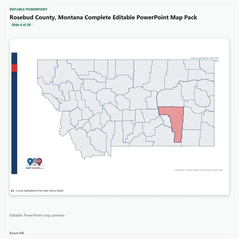 Rosebud County, Montana Editable Map Pack - Image 4