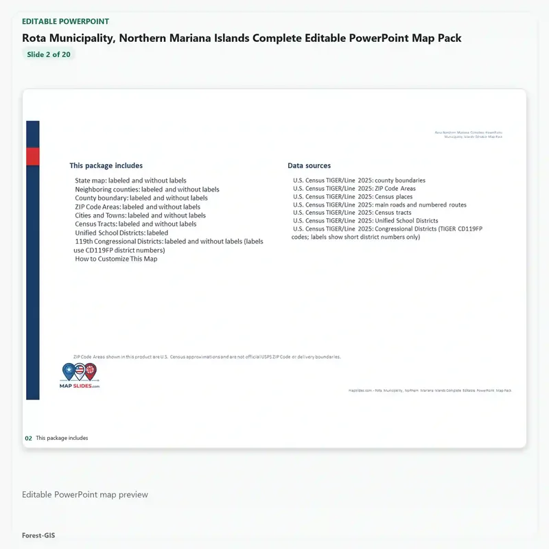 Rota Municipality, Northern Mariana Islands Editable Map Pack - Image 3