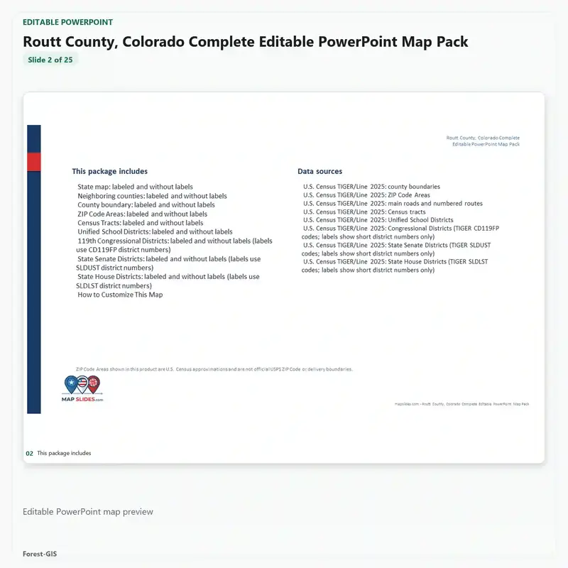 Routt County, Colorado Editable Map Pack - Image 3