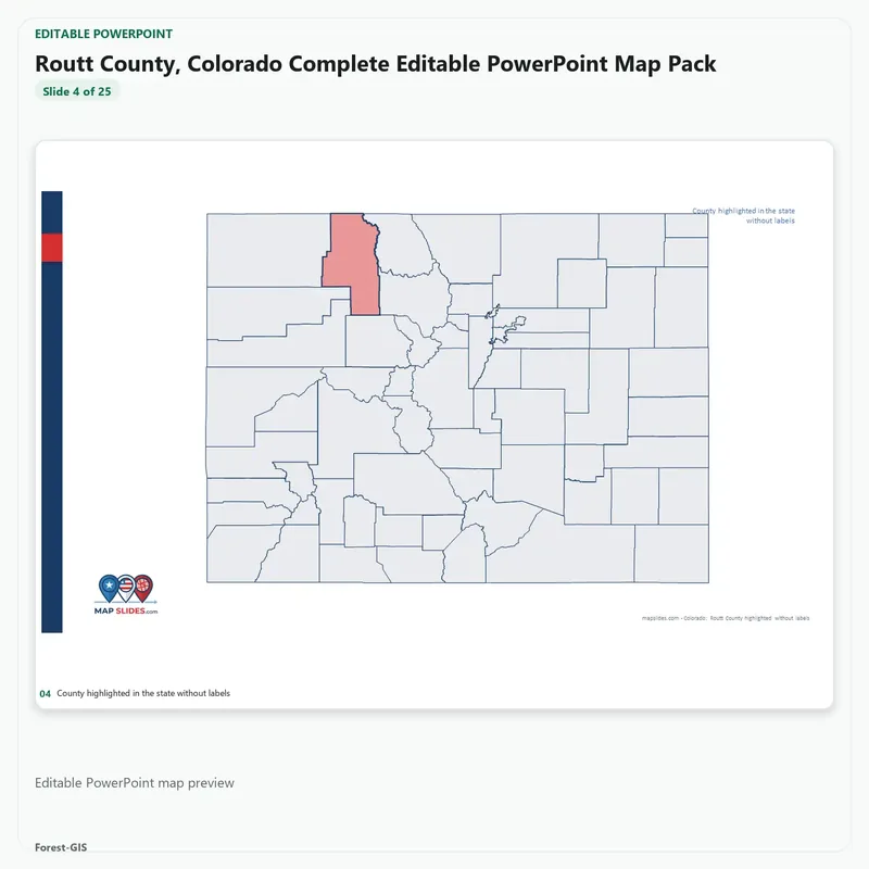 Routt County, Colorado Editable Map Pack - Image 4