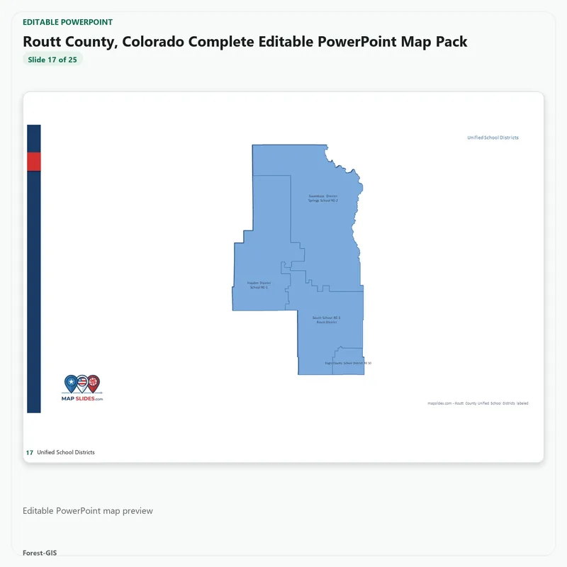 Routt County, Colorado Editable Map Pack - Image 5