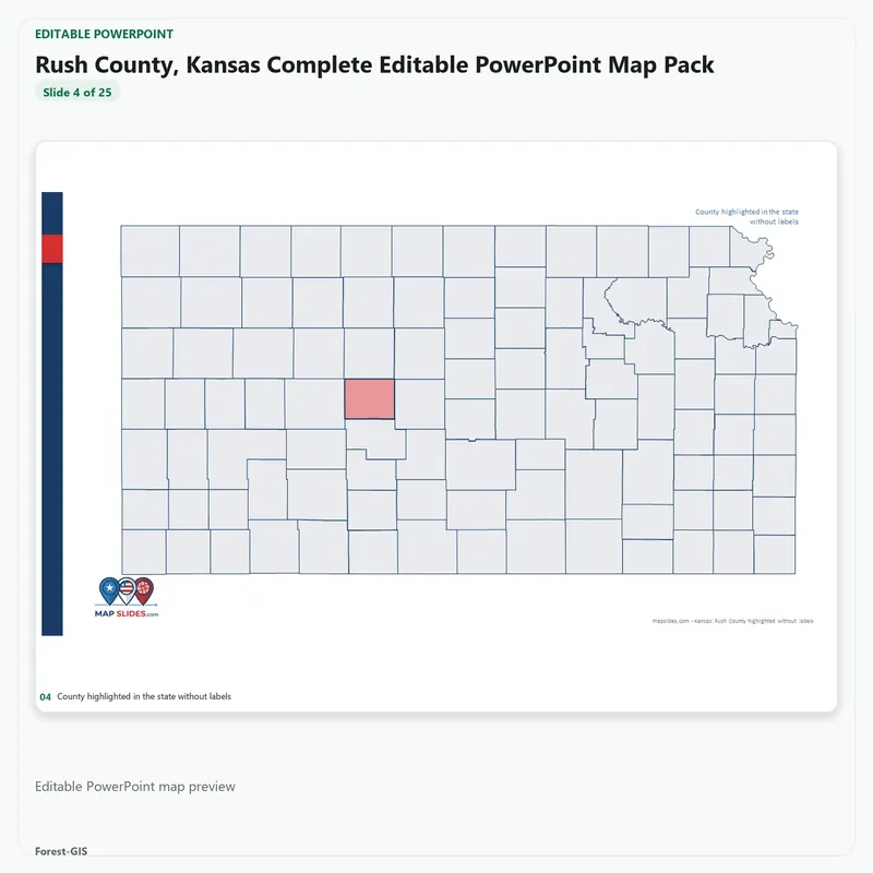 Rush County, Kansas Editable Map Pack - Image 4