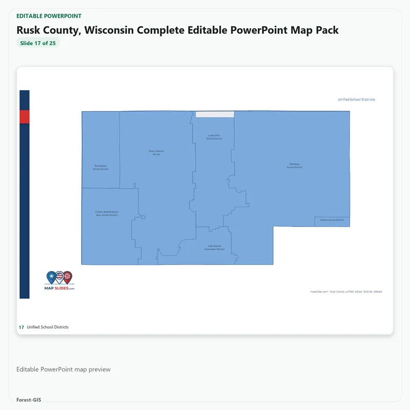 Rusk County, Wisconsin Editable Map Pack - Image 5