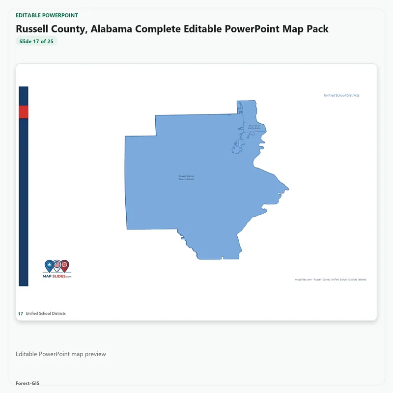 Russell County, Alabama Editable Map Pack - Image 5