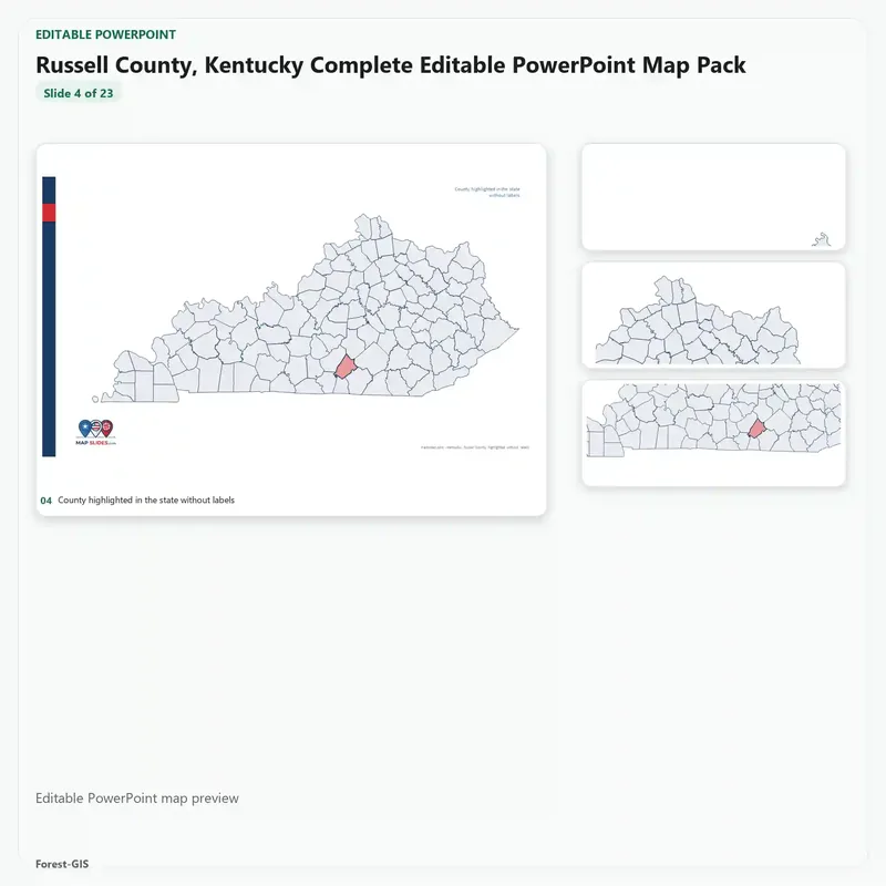 Russell County, Kentucky Editable Map Pack - Image 4