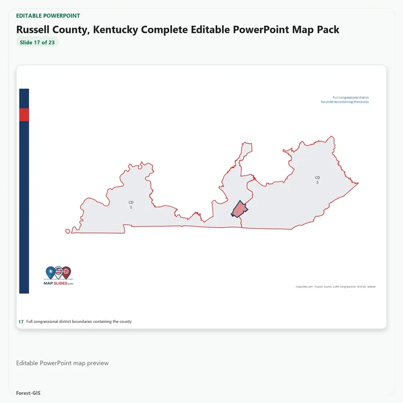Russell County, Kentucky Editable Map Pack - Image 5