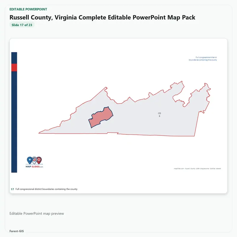 Russell County, Virginia Editable Map Pack - Image 5