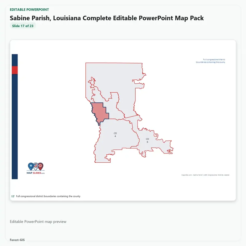 Sabine Parish, Louisiana Editable Map Pack - Image 5