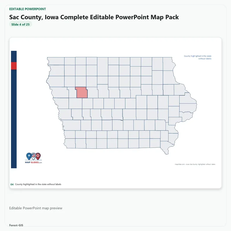 Sac County, Iowa Editable Map Pack - Image 4