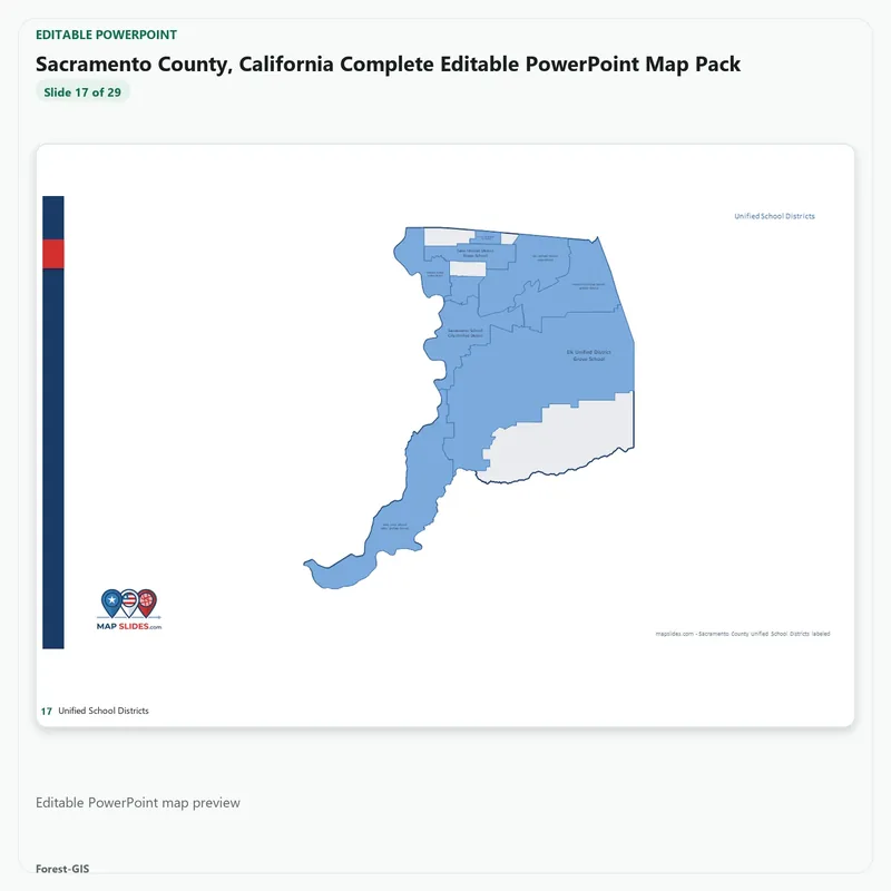 Sacramento County, California Editable Map Pack - Image 5