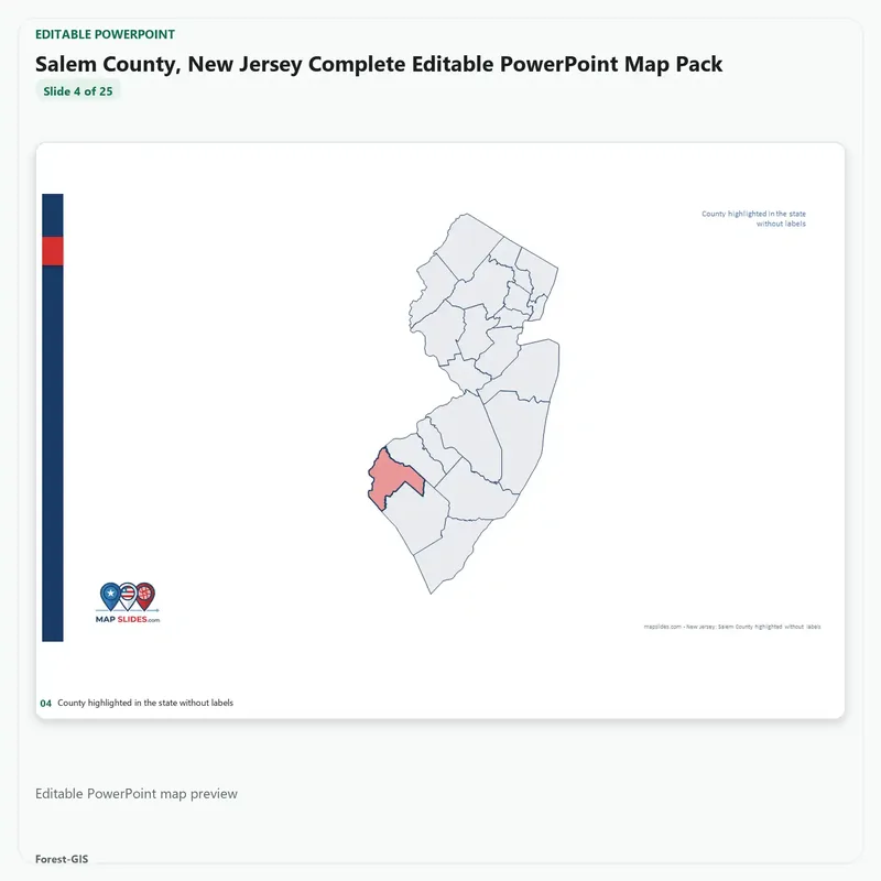 Salem County, New Jersey Editable Map Pack - Image 4