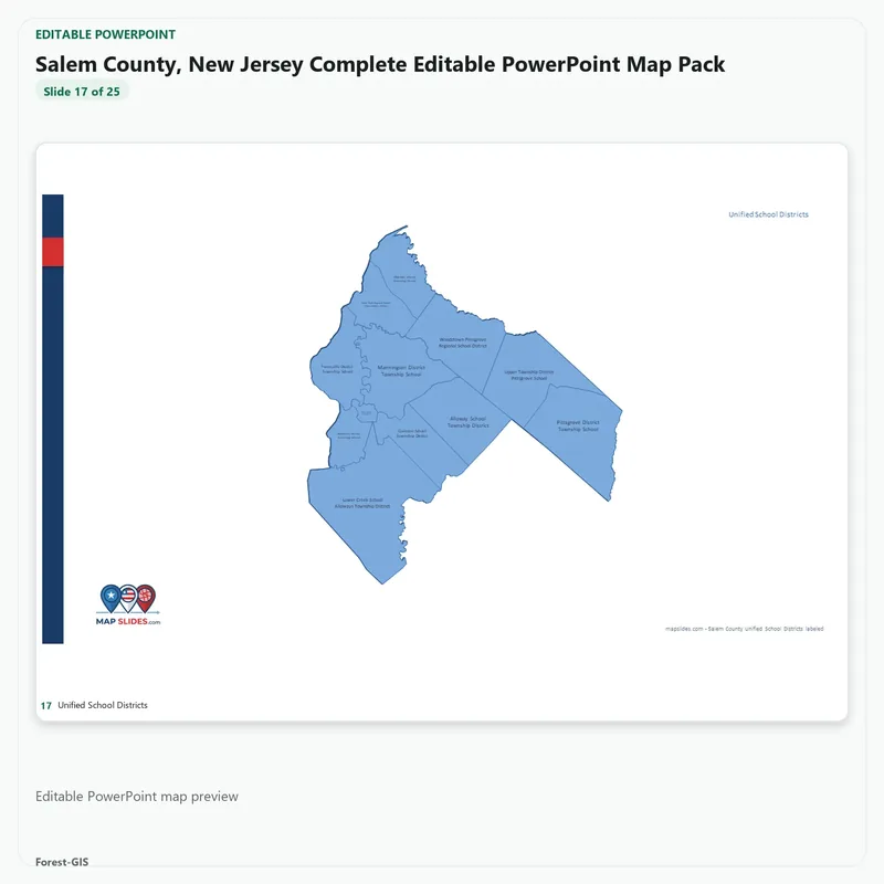 Salem County, New Jersey Editable Map Pack - Image 5