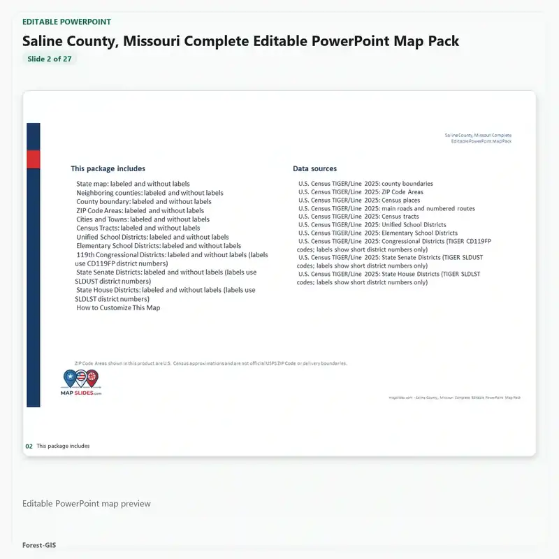 Saline County, Missouri Editable Map Pack - Image 3