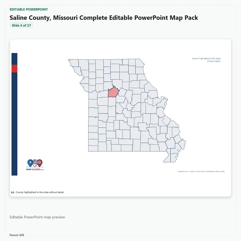 Saline County, Missouri Editable Map Pack - Image 4