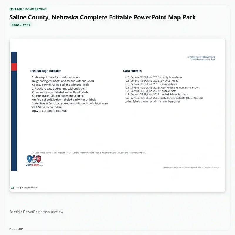 Saline County, Nebraska Editable Map Pack - Image 3