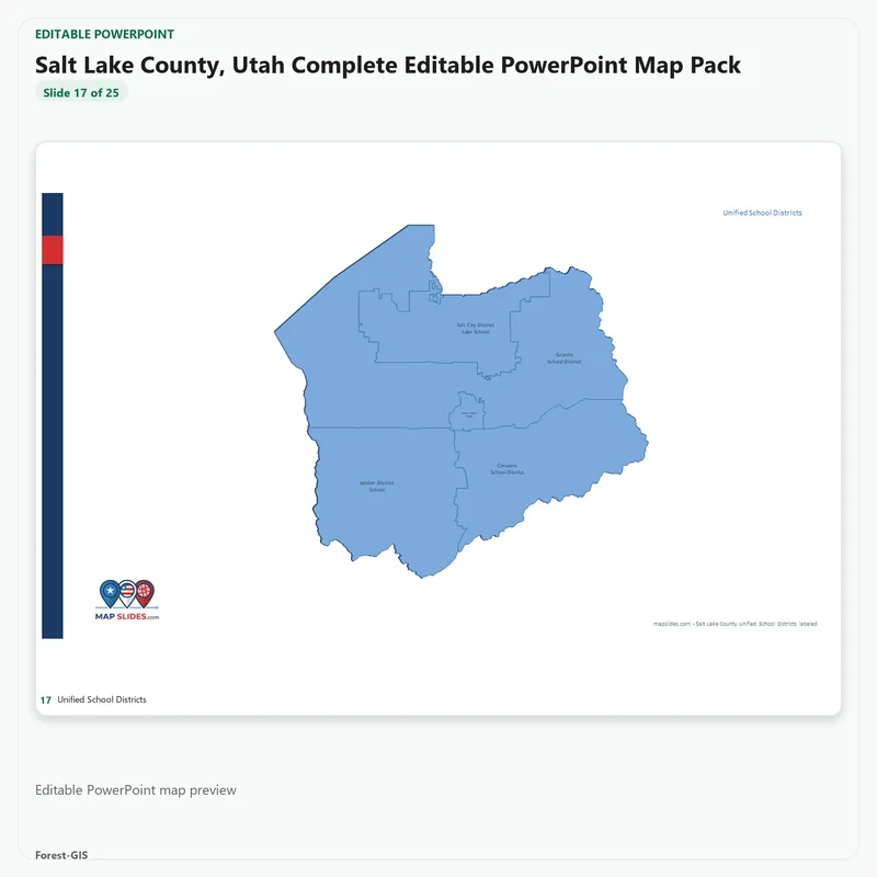 Salt Lake County, Utah Editable Map Pack - Image 5