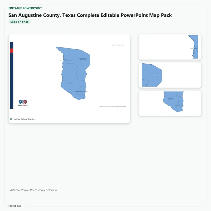 San Augustine County, Texas Editable Map Pack - Image 5