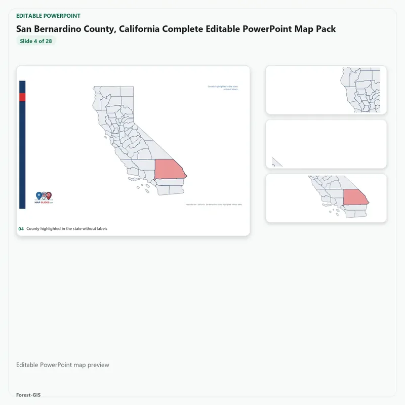 San Bernardino County, California Editable Map Pack - Image 4