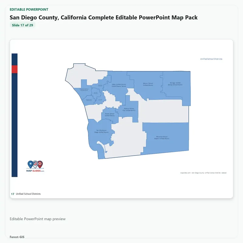 San Diego County, California Editable Map Pack - Image 5