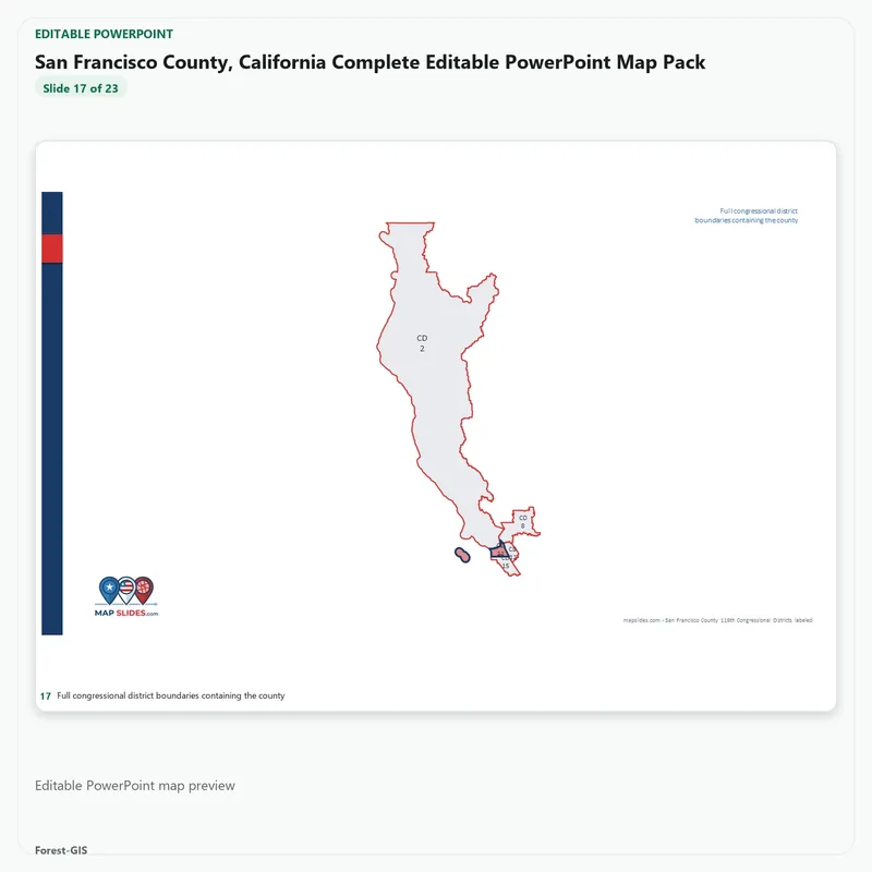 San Francisco County, California Editable Map Pack - Image 5