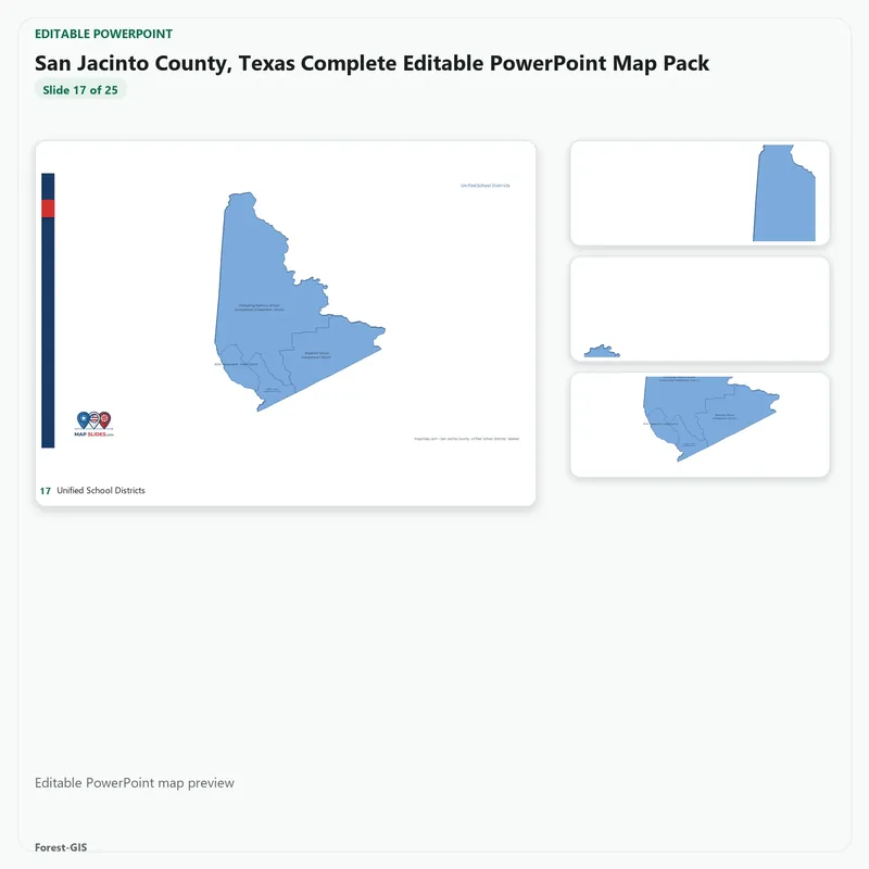 San Jacinto County, Texas Editable Map Pack - Image 5